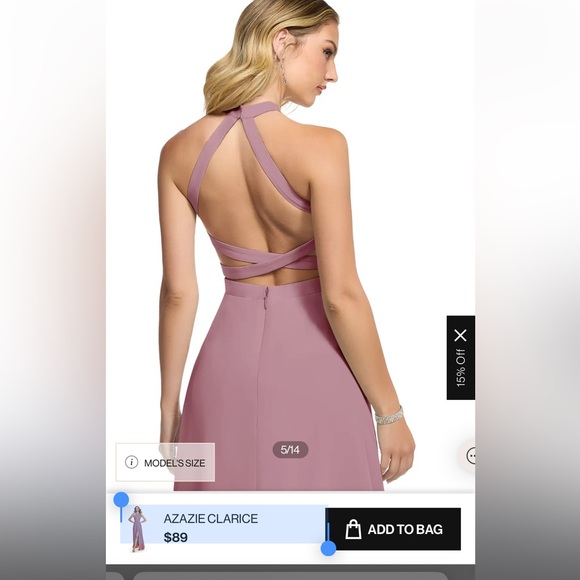 AZAZIE CLARICE
Vintage Mauve A-Line Halter Chiffon Dress - Picture 2 of 2